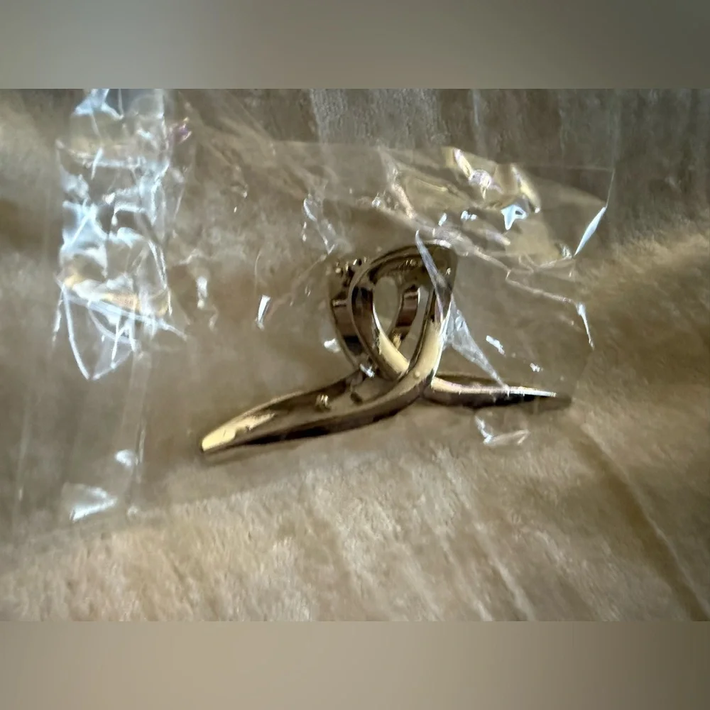Silver Swirl Large Hair Claw Clip French Alloy Metal Jaw Accessory New NIP